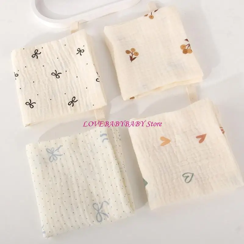 Pack of 5pcs Soft Baby Washcloths Cotton Newborns Bath Towels Drooling Bibs Set 4XBC