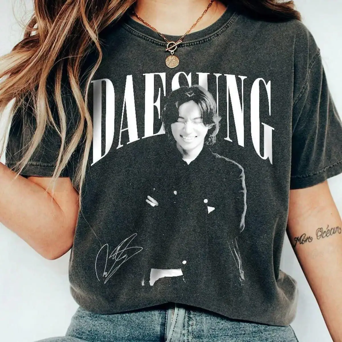 Daesung Shirt Kpop Konzert-Shirt Retro Koreanisches Musik-T-Shirt Bequemer Farbstil Shirt Retro Trend Bequem Atmungsaktiv – Detail 3