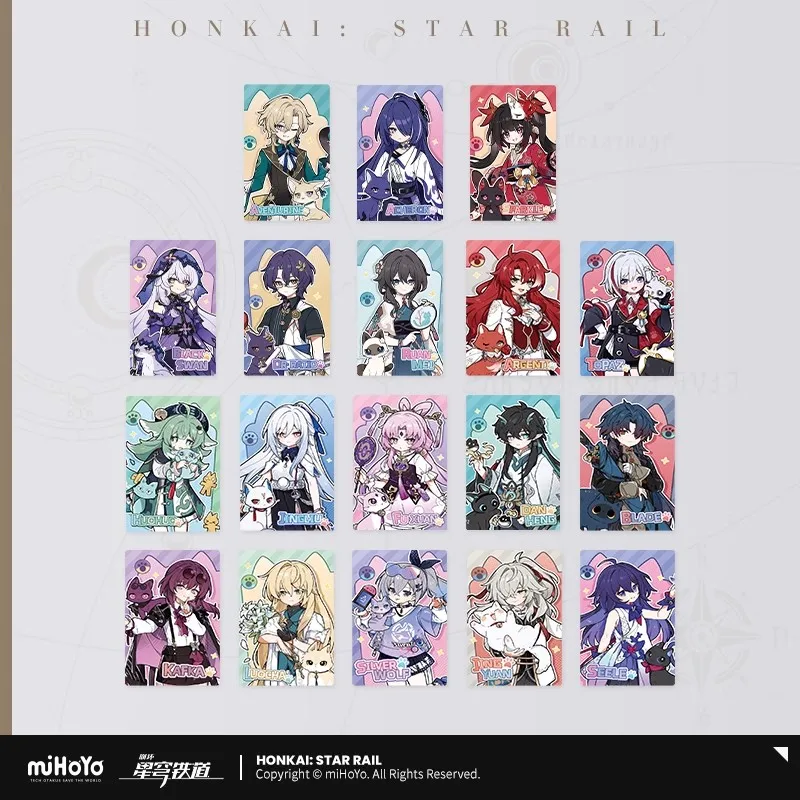 

Подлинная miHoYo Honkai: Star Rail, официальное аниме Littlest Cat Cat Cat Series, игровая периферия, сделай сам, лазерный коллекционный билет, праздничный подарок
