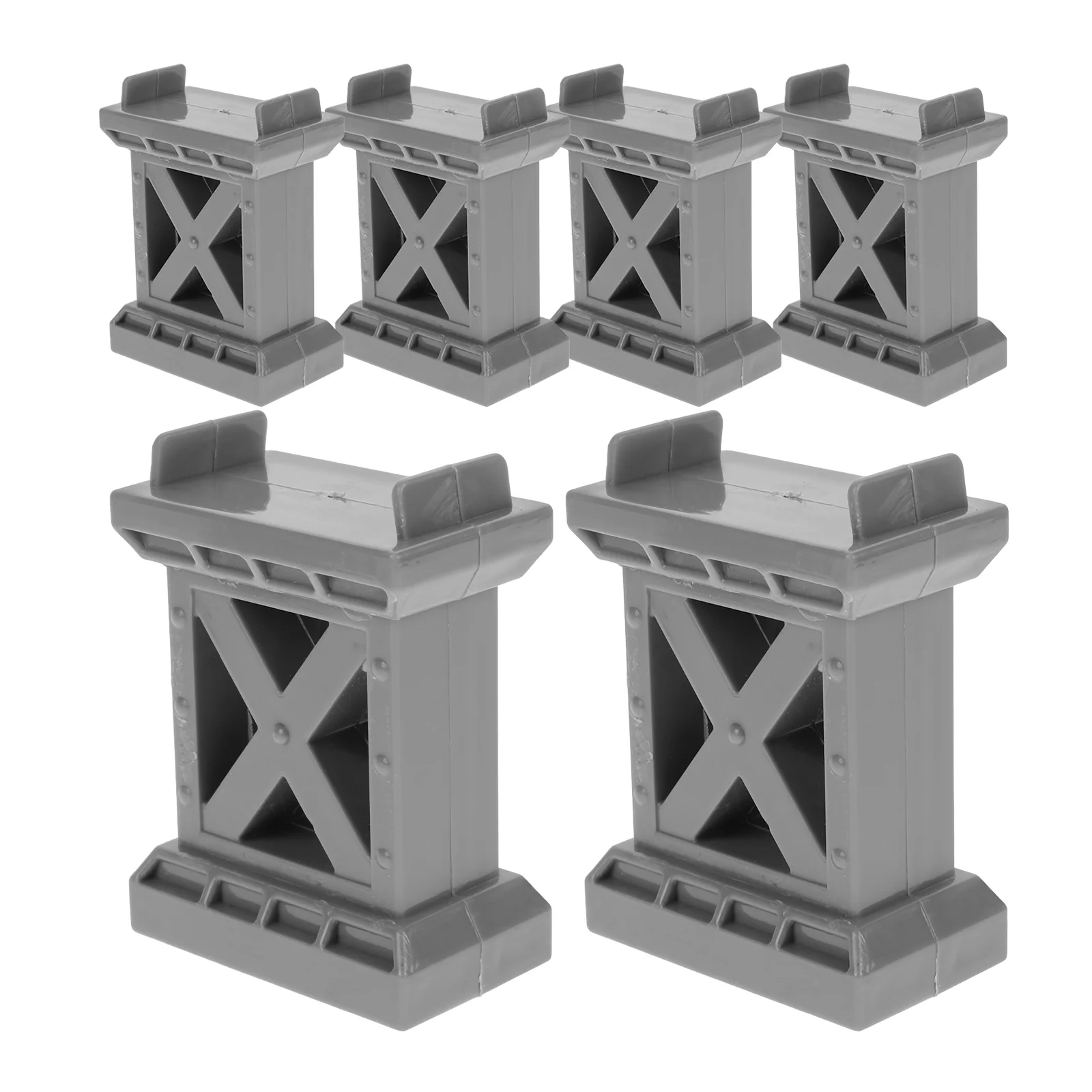 6 Pcs Train Pier Wooden Track Support Risers Bridge Connector Supports Plastic Accessories Child Toy