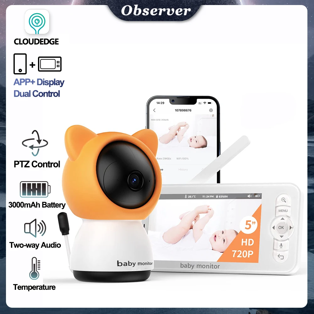 5" 3MP Baby Monitor…