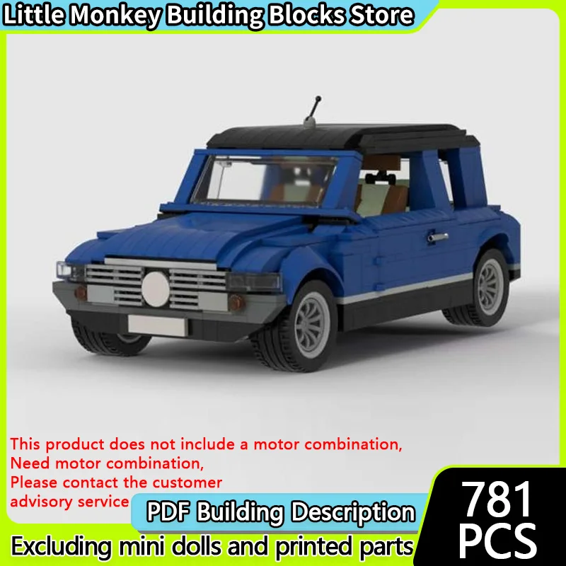Speed Racing Car Model MOC Building Bricks Utility Blue Car Modular Technology Children Holiday Gifts Assemble Toys Suit