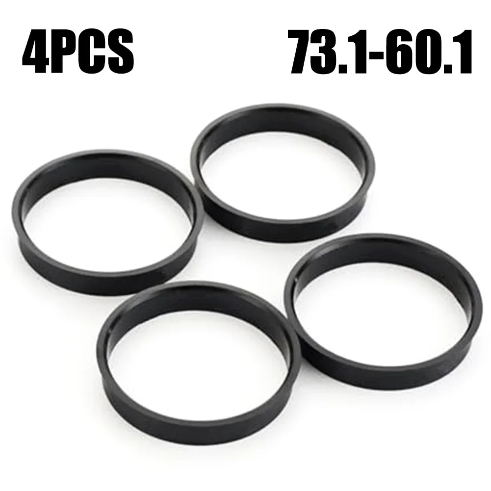 

73.1mm-60.1mm 4Pcs Car Hub Centering Rings Wheel Bore Center Spacer Black Automobile Wheel Hub Center Ring Black Accessories