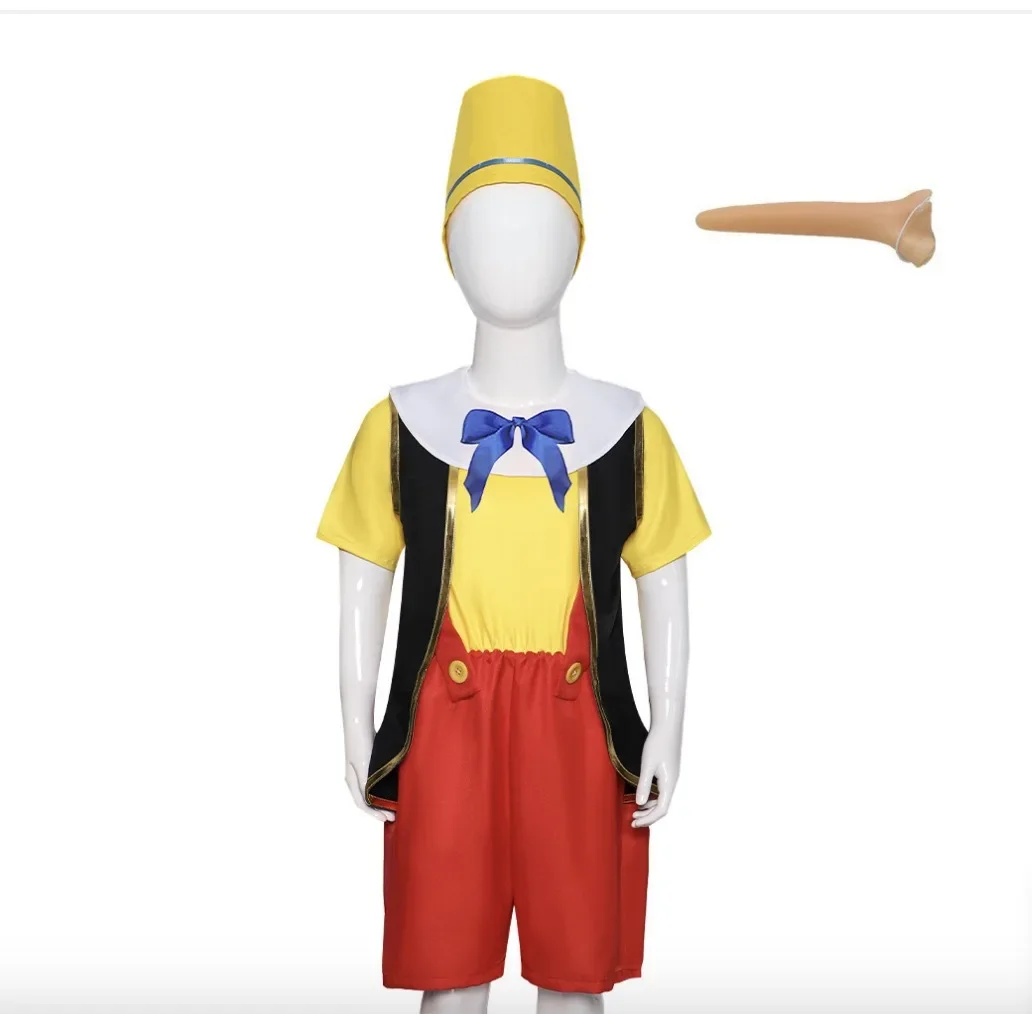 أزياء دي كوسبلاي pour enfants à long nez d'Halloween، aventures de marionnettes، أزياء دي كوسبلاي، أزياء دي Spectacl