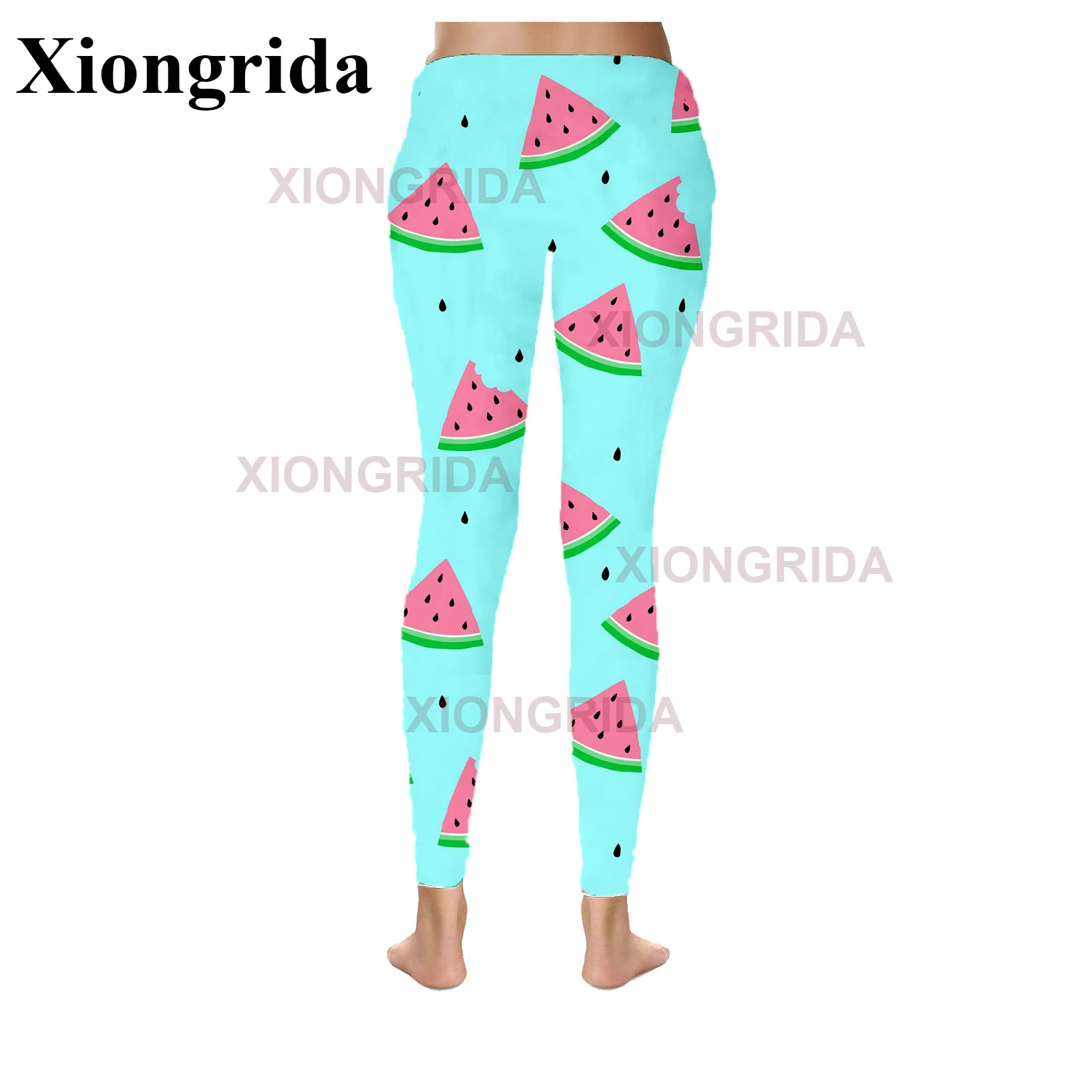 Leggings con Estampado de sandía para mujer, pantalones con estampado 3D, mallas deportivas ajustadas elásticas, parte inferior de Fitness, S-4XL