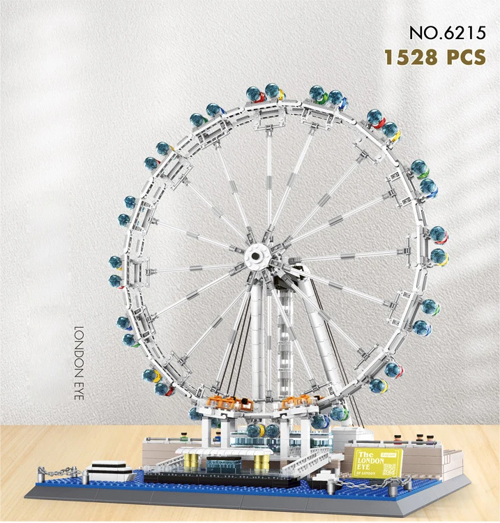 Creative Modern Landmark Architecture Ferris Millennium Wheel Model Block England London Eye Building Brick Toys Collection