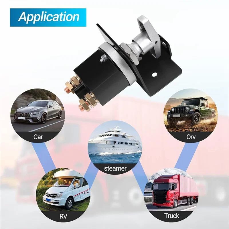 مفتاح فصل البطارية عالي التيار 500 أمبير، مفتاح قطع البطارية 12-36 فولت مع لوحة قفل، استبدال 20247، شاحنة، RV