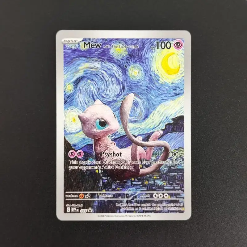 Selbstgemachtes Spielkarten-Sammlerstück im Stil des Van Gogh-Museums: Charizard, Blastoise, Mew, Venusaur – Detail 4