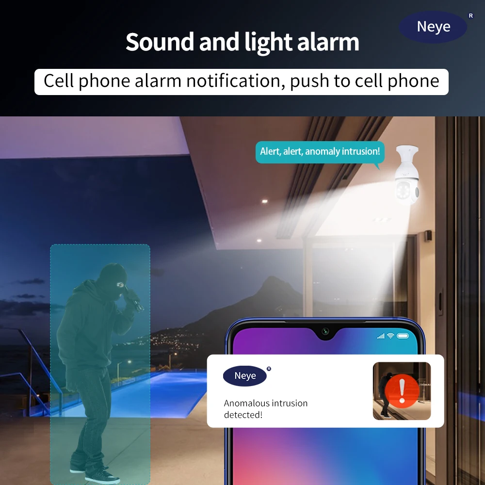 Neye 8MP/4K S20 WiFi Smart Home Security Camera Indoor 10X Digital Zoom Pan Tilt Panoramic Camera Automatic Tracking CCTV Camera