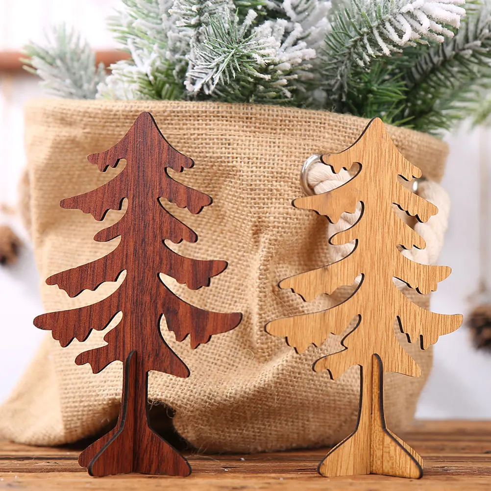 

Mini Wooden DIY Christmas Tree Cross Design Desktop Tabletop Xmas Decoration Size L Festive Ornament Wooden DIY Christmas Tree
