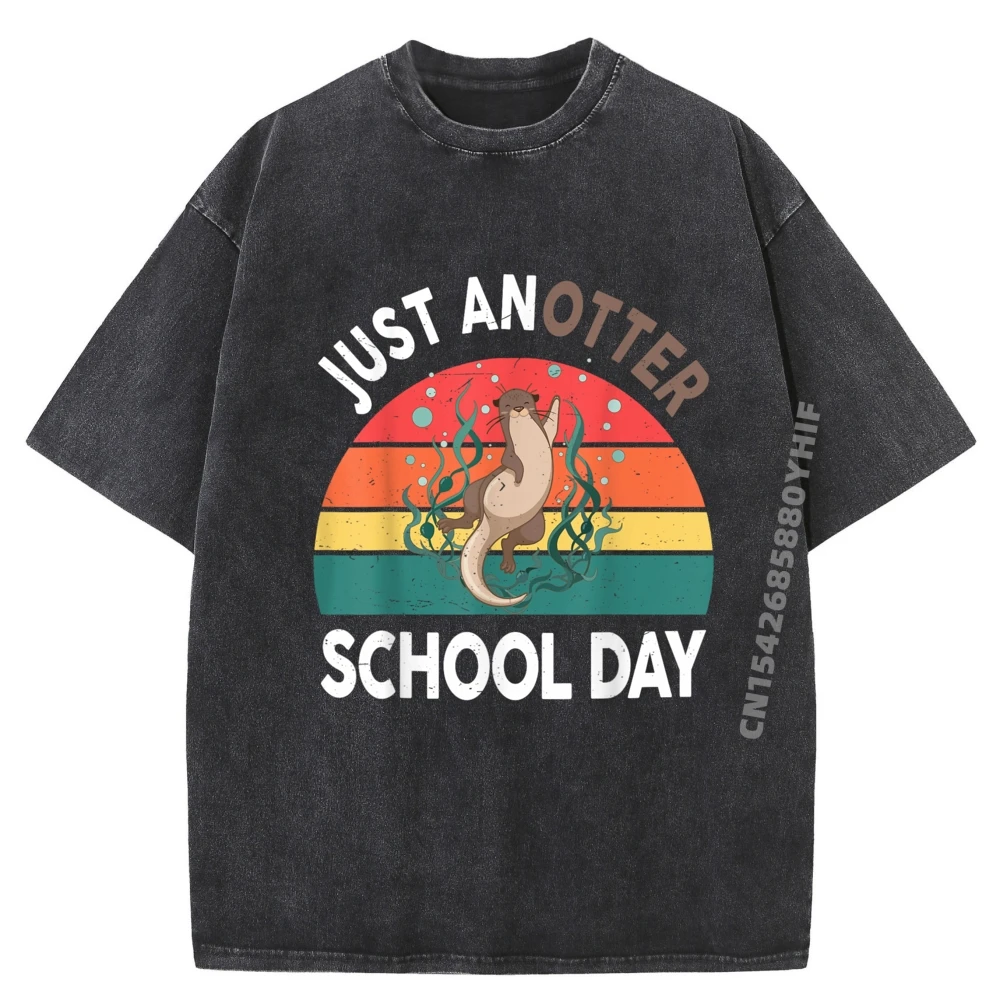 

Топы и футболки, мужская футболка, рубашка с выдрой, школьные обычные топы, футболки с графическим рисунком, мужская стираная одежда в стиле ретро