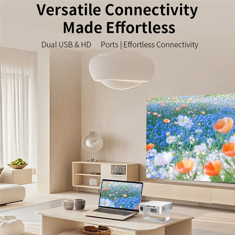 4K unterstützter Ultra-HD-Projektor Native 720P WIFI6 Bluetooth 5.0 Android 11 Autofokus Heimkino EU-Stecker