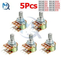 5pcs WH148 B1K B2K B5K B10K B20K B50K B100K B500K 6 pin Asversterker Dual Stereo Potentiometer 1K 5K 10K 50K 100K 500K 1M Ohm