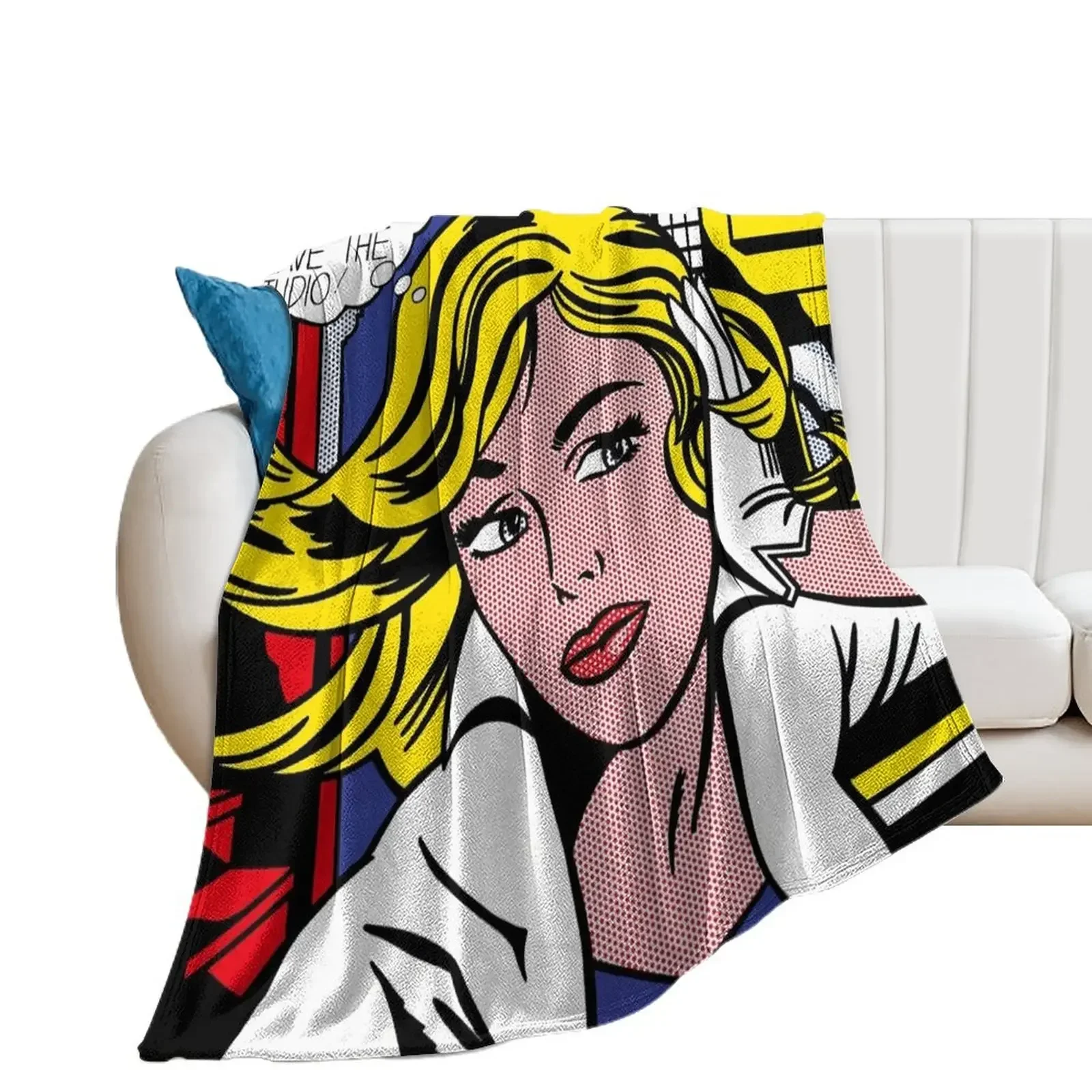 roy lichtenstein pop art Throw Blanket Furry blankets ands valentine gift ideas Furrys Blankets