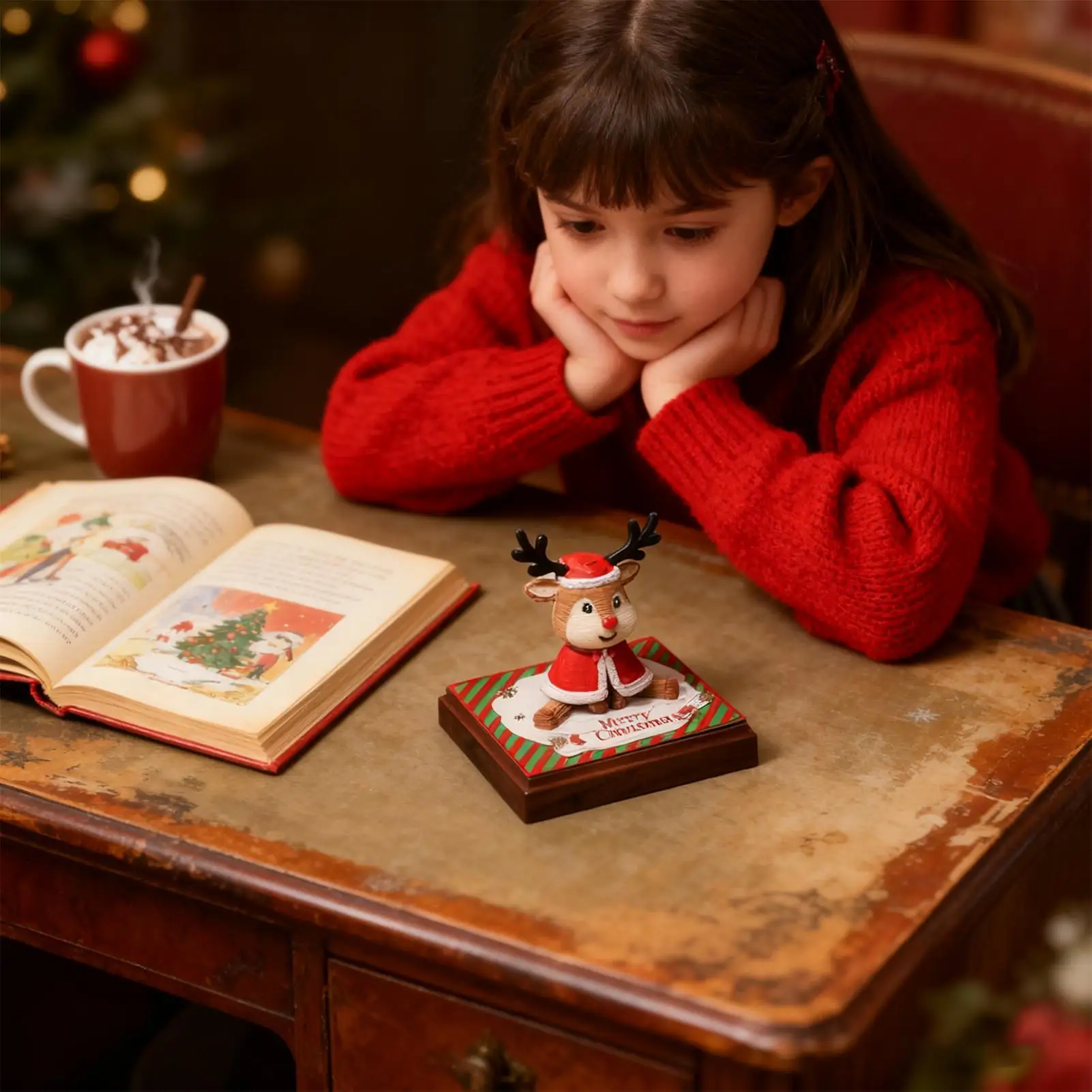 

3D Calendar Deer Design Artwork Memo Christmas Themed Tear Away Desk Calendar 2026 For Kids Women Men Teacher School Classroom