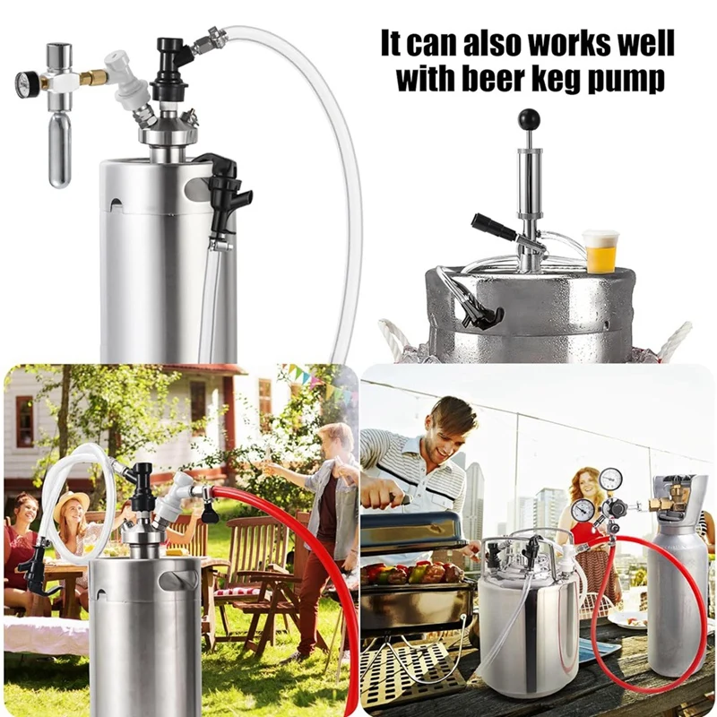 5 FT Ball Lock Beer Line Assembly Kit,Tubing Ball Lock Quick Disconnect For Cornelius Keg Beer Dispenser Soda Easy Install