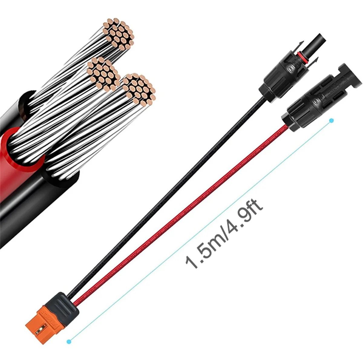 A17G Solar Connector to XT60i Adapter Cable for Ecoflow RIVER 2/RIVER 2 Max/RIVER 2 Pro/DELTA 2/DELTA Max (2000)/DELTA Pro