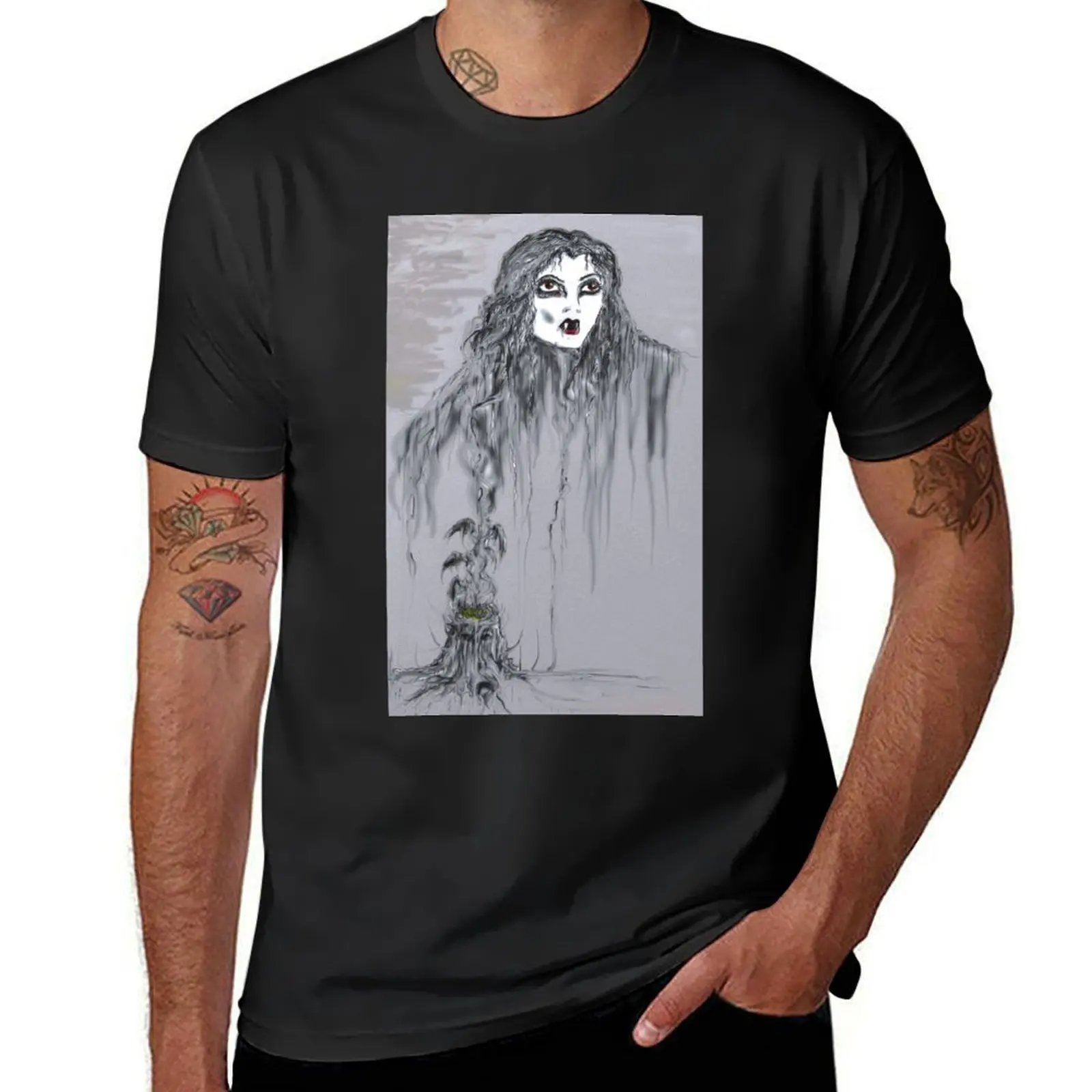 Vampire Lady of the Night Temptress T-Shirt korean fashion oversizeds quick drying oversized mens vintage t shirts