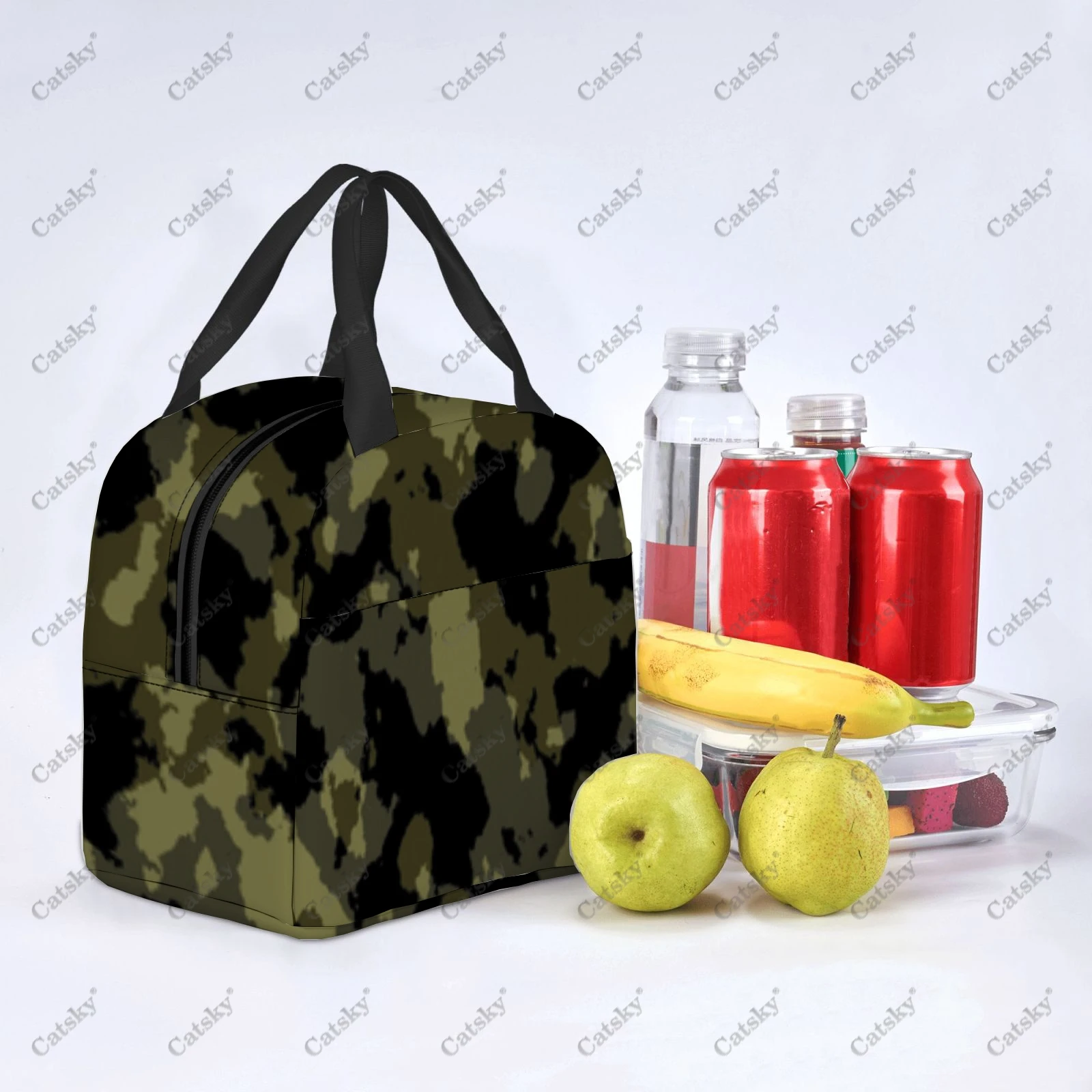 camouflage Portable aluminum foil thickened insulated lunch bag meal bag printed waterproof insulated lunch tote bags