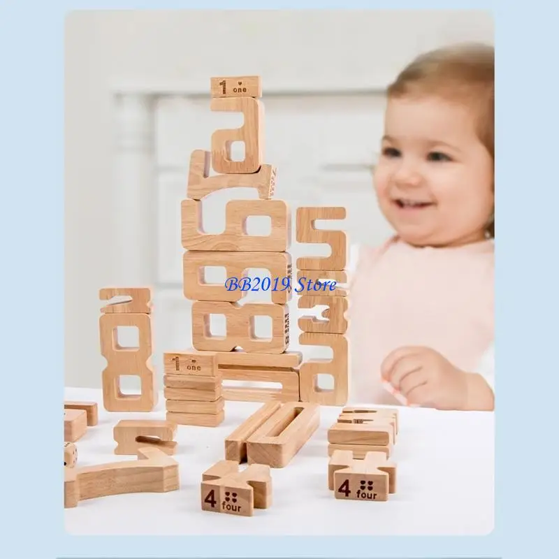 

Q0KB Wooden Stacking Toy Balancing Number Gift for Kids and Toddlers Holiday