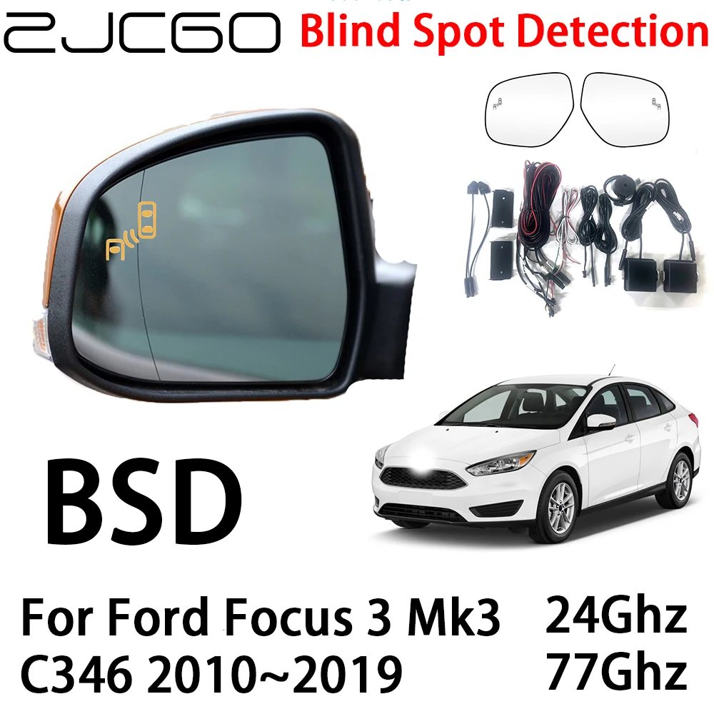 ZJCGO-sistema de advertencia de Radar BSD para coche, detección de punto ciego, alerta de conducción de seguridad para Ford Focus 3 Mk3 C346 2010 ~ 2019