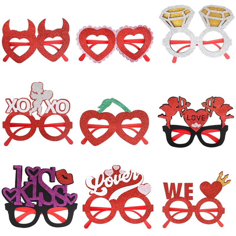 

2026 Valentine's Day Glasses Love Heart Glasses Frames Party Valentine Decoration Accessories Anniversary Ornaments Gifts
