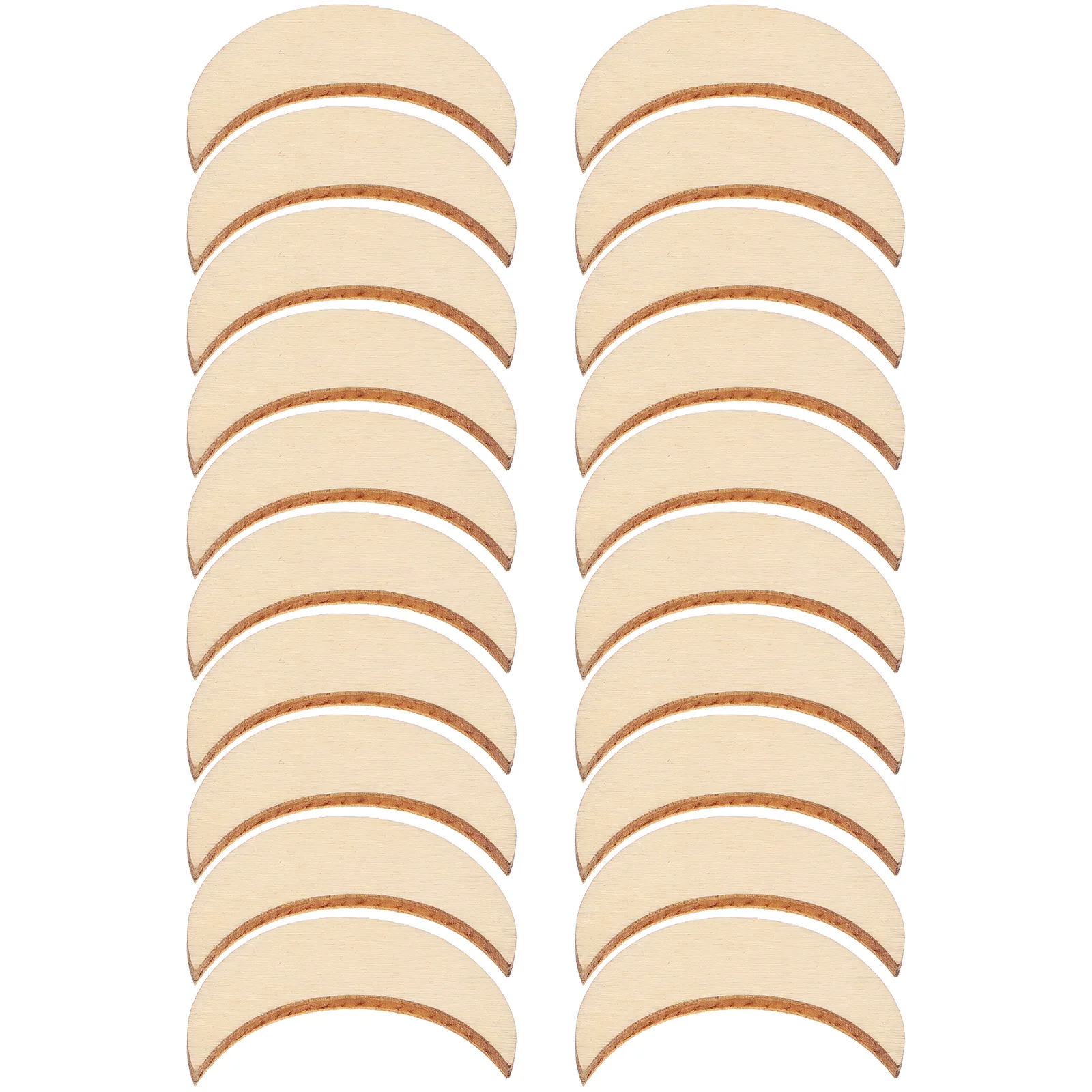 

20 Pcs Wooden Moon Chips Hanging Decor Ornaments Blank Christmas Decorations Office