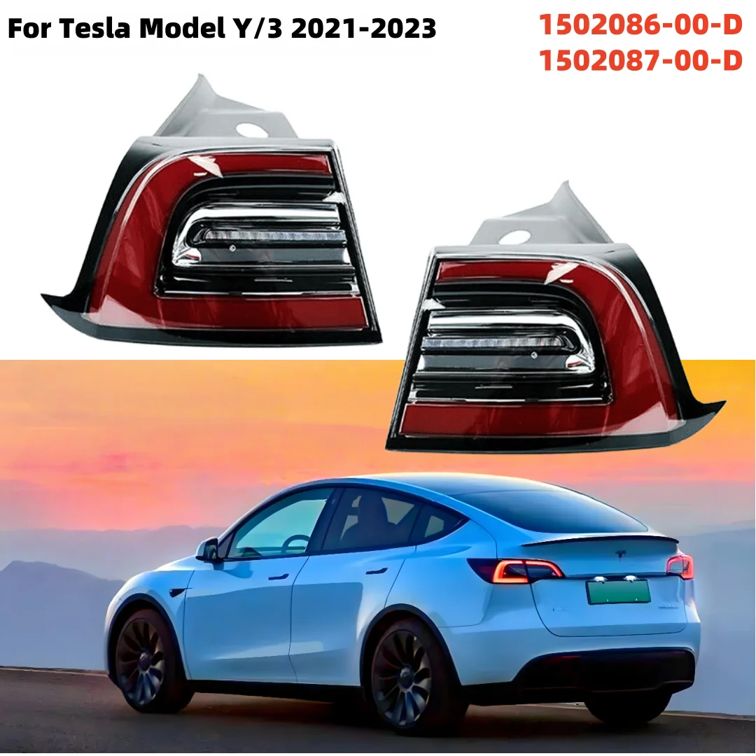 

Auto Accessoires For Tesla Model Y/3 2021-2023 Rear Lamp Outer LED Tail Light Brake Lamp Left 1502086-00-D Right 1502087-00-D
