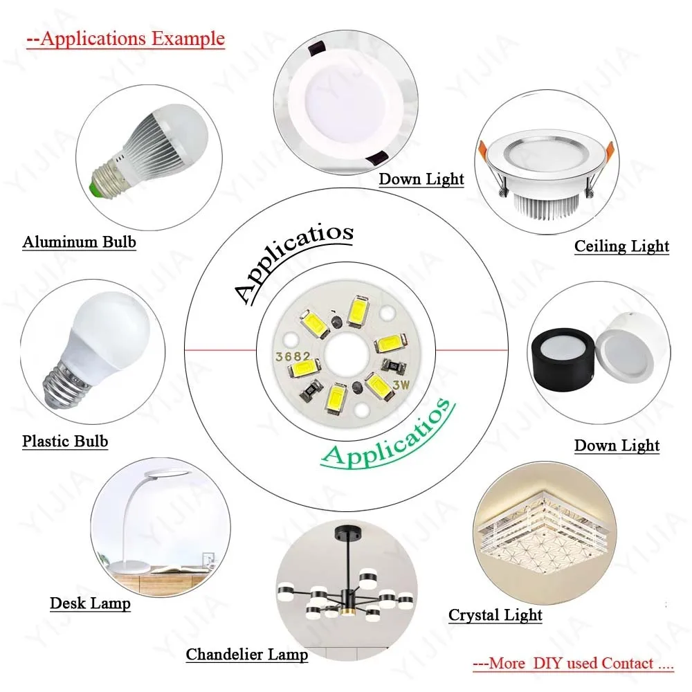 High Power LED Light Board DC12V AC220V 12W 7W 3W SMD 5730 2835 Lamp Plate PCB With LED Chips For LED Bulb Light Ceiling Lamp