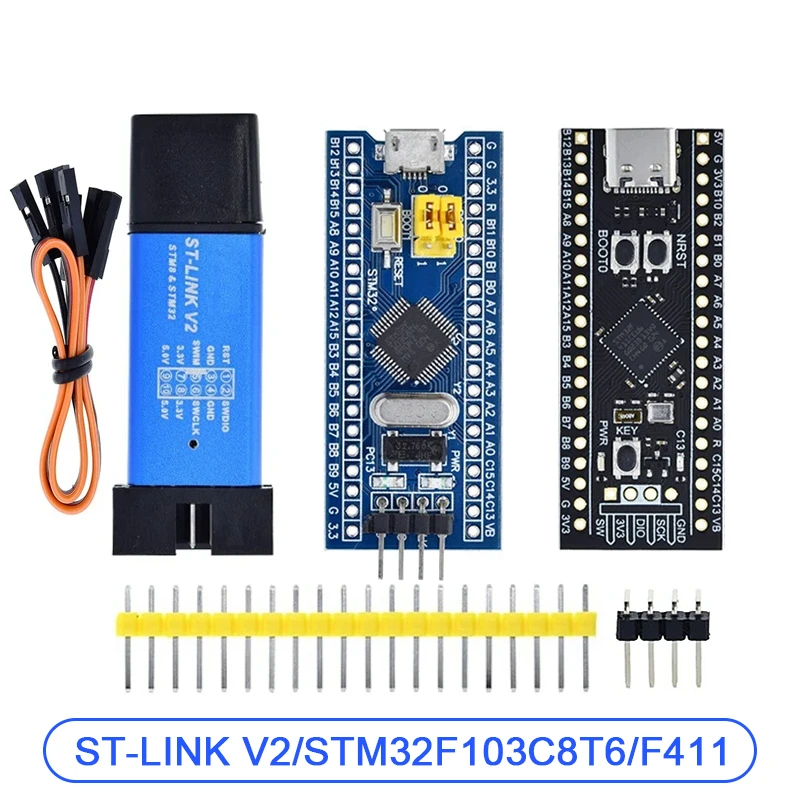 TZT STM32F103C8T6 CH32F103C8T6 ARM STM32 Minimum System Development Board STM32F401 STM32F411 + ST-LINK V2 Download Programmer