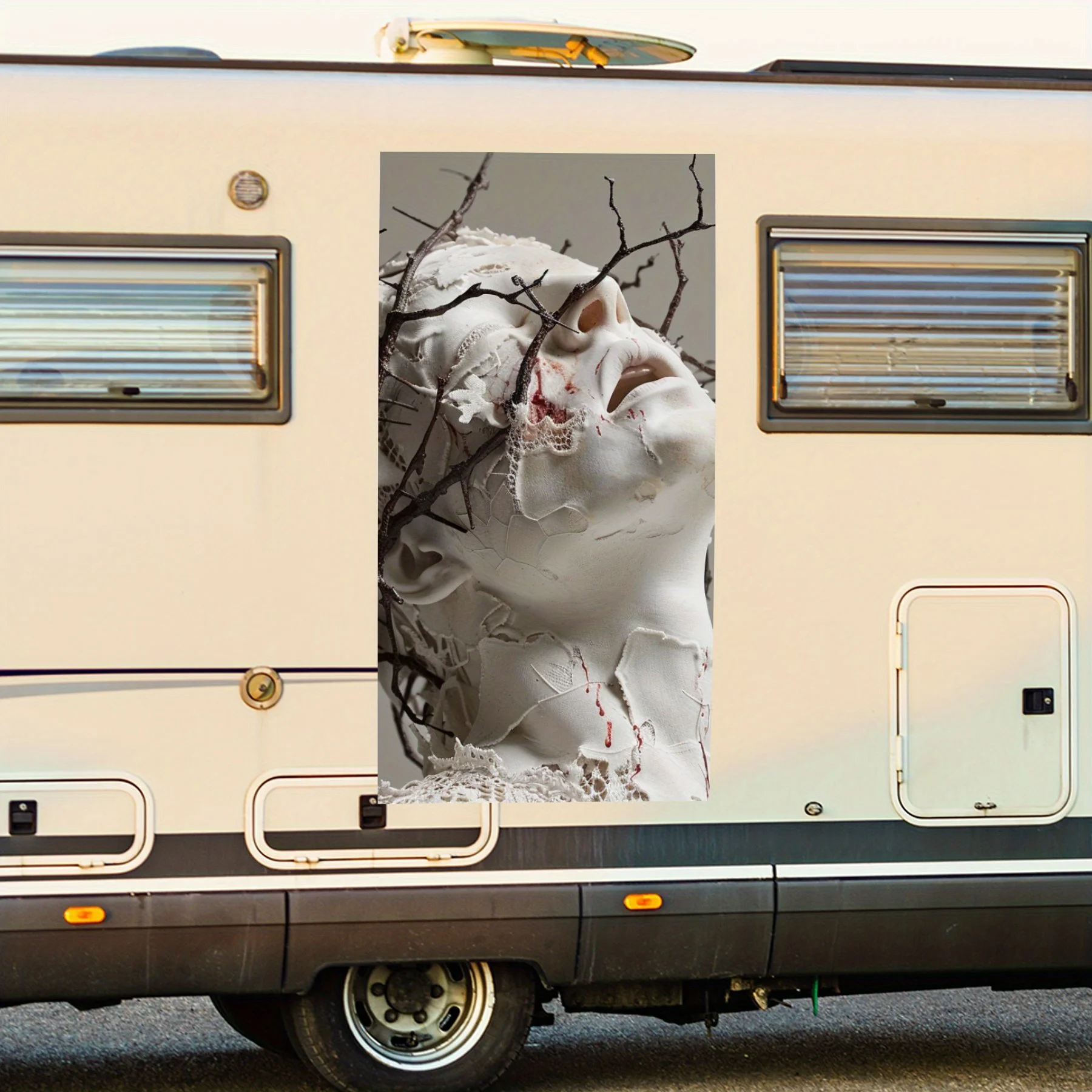 

Thorn - Wrapped Surreal Sculpture,Motorhome Car Door Sticker PVC Self Waterproof Stick, Striking Auto Exterior Accessories Decor