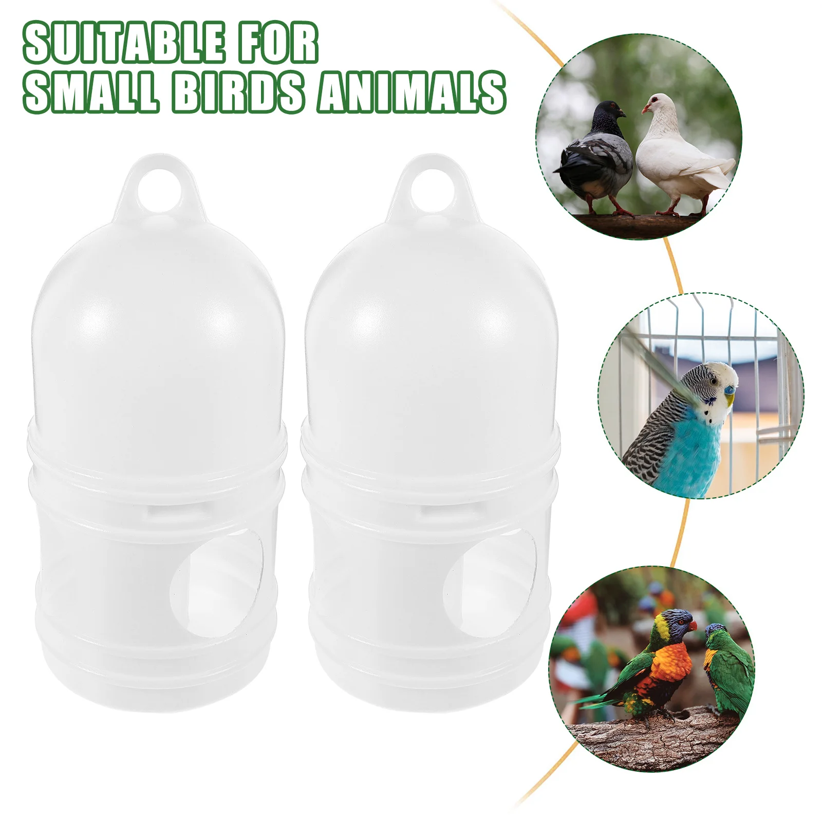 

2Pcs Pet Plastic Cleaner Feeder for Bird Cage Water Cup Birds Water Feeder Cup Cage Dispenser Pigeon Parakeet Chicken