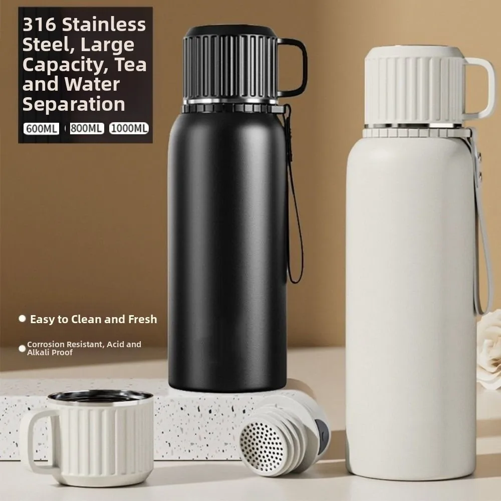 

Stainless Steel Insulated Bottles 600/800/1000ML Large Capacity Thermos Tumbler with Tea Filter Drinkware Coffee Cup Travel