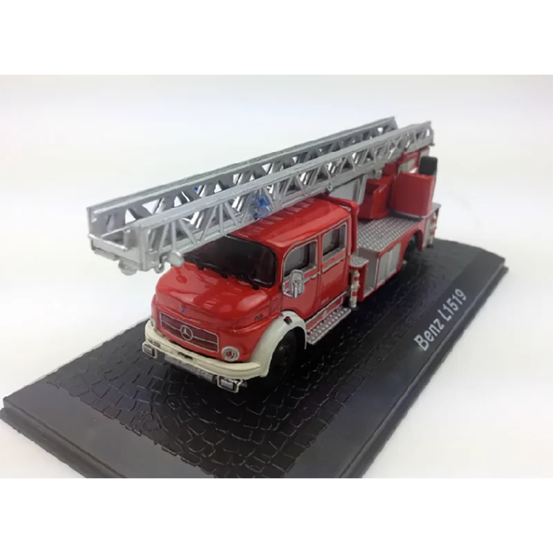 Diecast 1:72 Scale Benz L1519 Cloud Ladder Fire Truck Alloy Model FInished Simulation Collection Automobile Gift Toys