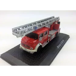 Diecast 1:72 Scale Benz L1519 Cloud Ladder Fire Truck Alloy Model FInished Simulation Collection Automobile Gift Toys