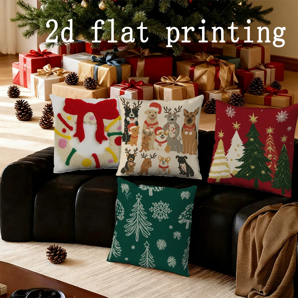 

Home Decor Christmas Animals & Trees Pillow Covers Pattern Cushion Cover Suitable for Sofa Bedroom Car Pillow Cover
