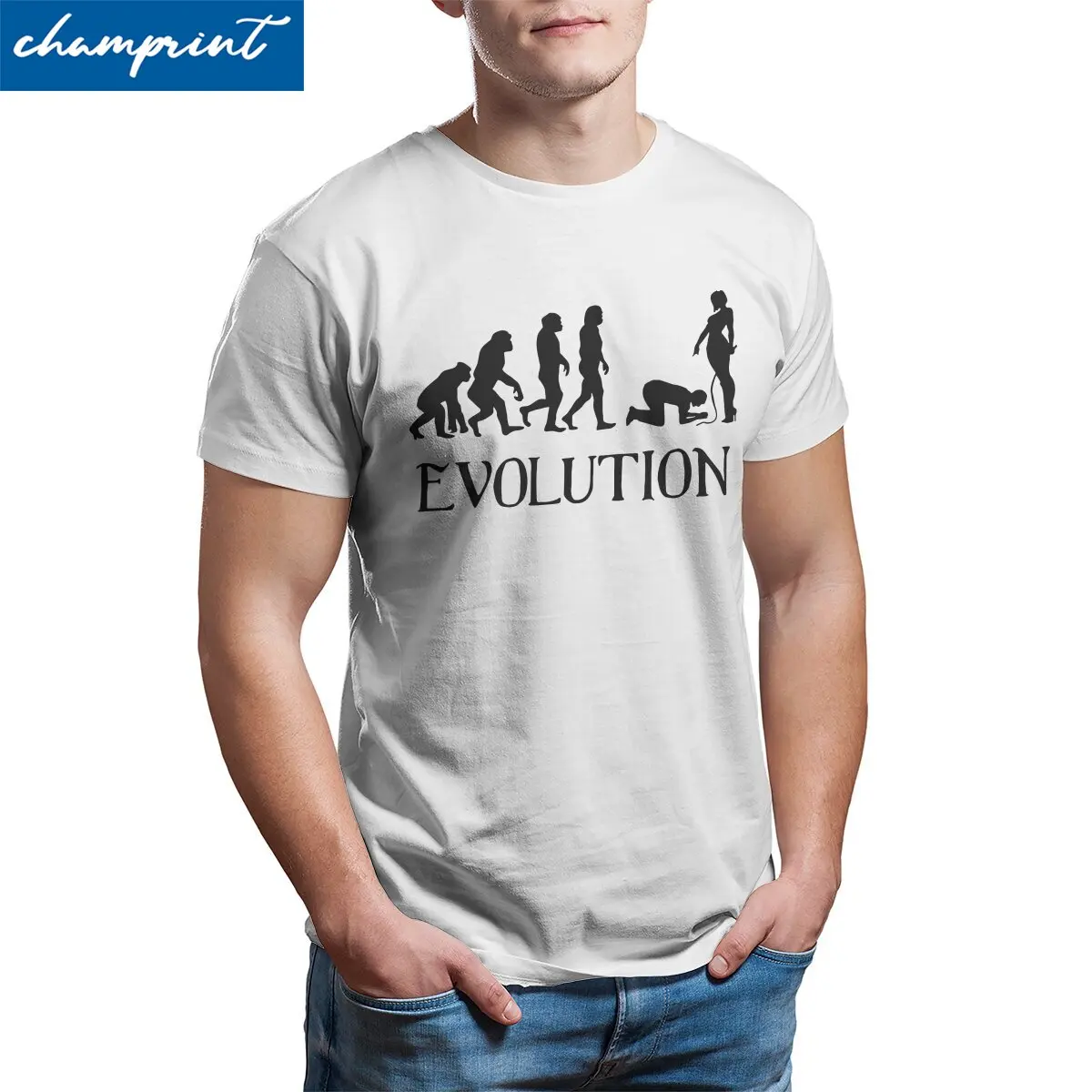 Femdom BDSM Evolution  T-Shirts for Men  Awesome Cotton Tees O Neck Short Sleeve T Shirt Plus Size Clothes