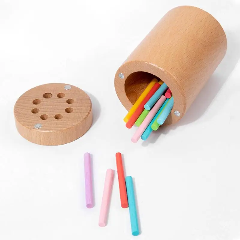 Sorting Cup For Toddler Fine Motor Skills Sensory Toys Wooden Learning Color Sorting Toys Educational Fine Motor Developmental