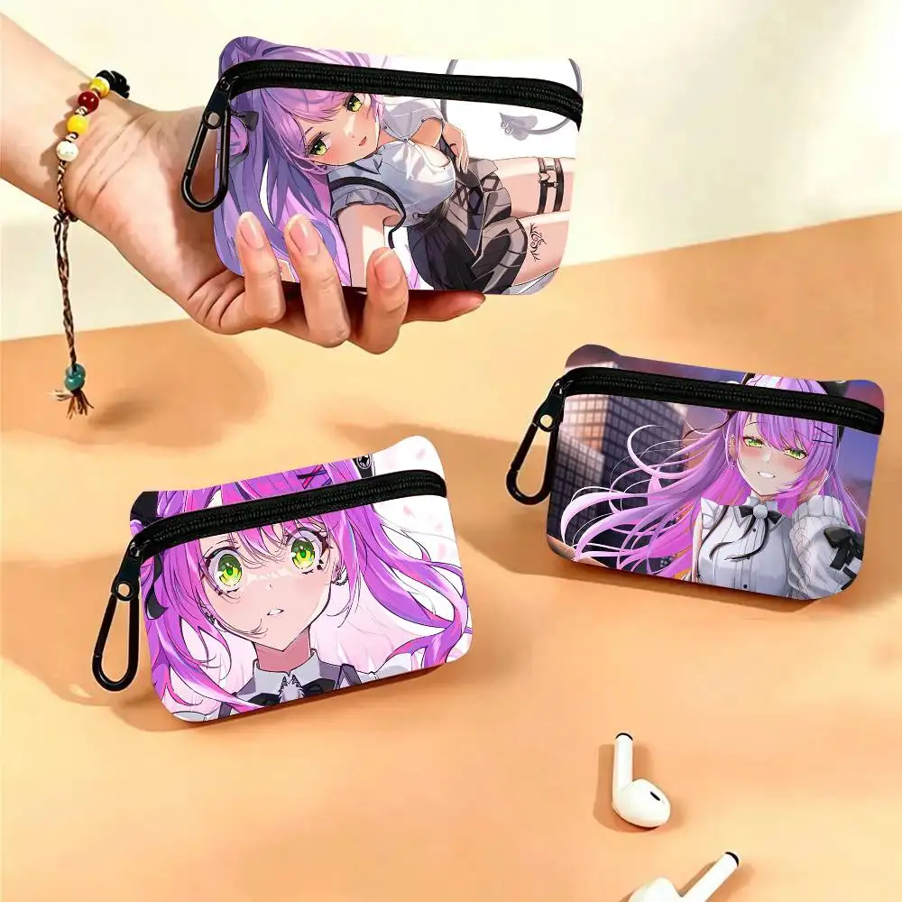 Anime T-Tokoyami Towa Oxford Fabric Wallet With Zipper Hanging Multifunctional Bag For Credit Cards Keys Coins
