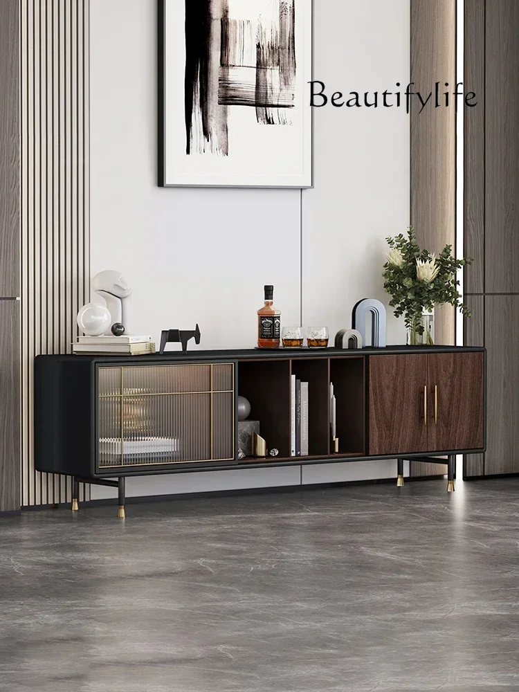 

Итальянский светлый роскошный шкаф для телевизора из цельного дерева, журнальный столик, простая современная гостиная, стеклянный боковой шкаф в стиле ретро