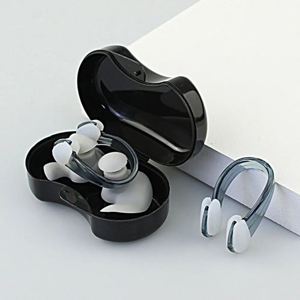 

Мягкие силиконовые беруши с зажимом для носа, костюм с футляром, разноцветные противошумные беруши, водонепроницаемые беруши для плавания, набор аксессуаров для плавания