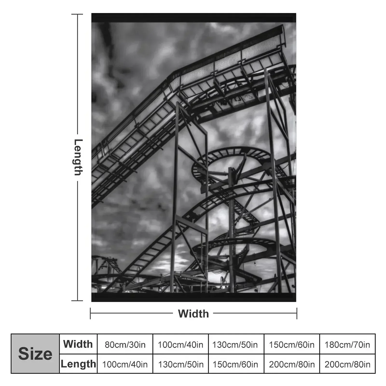 Monochrome Rollercoaster Throw Blanket Cute Comforter for winter Blankets