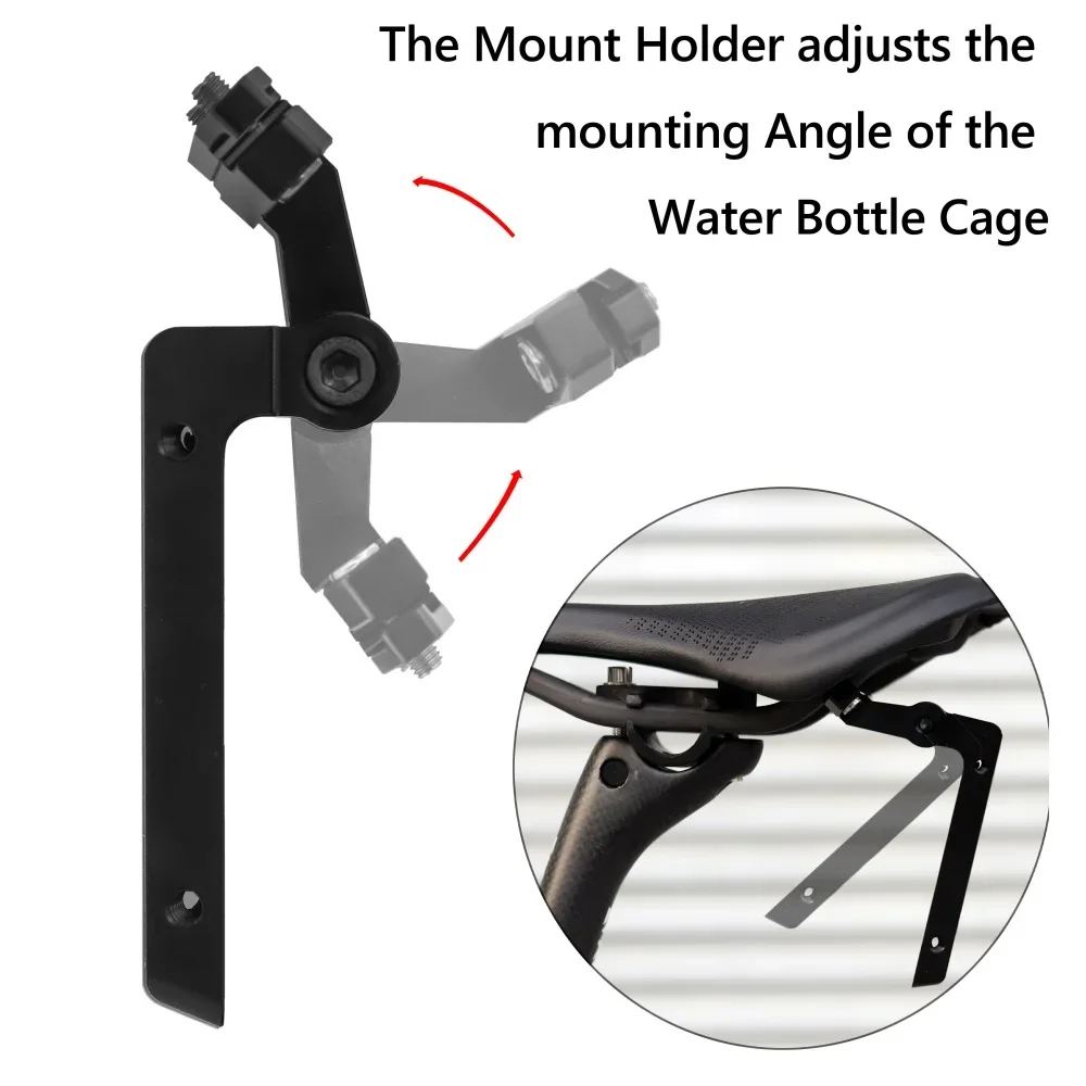 KOCEVLO Bicycle kettle rack extension seat, mountain bike seat bow extension bracket, saddle adjustment expansion frame