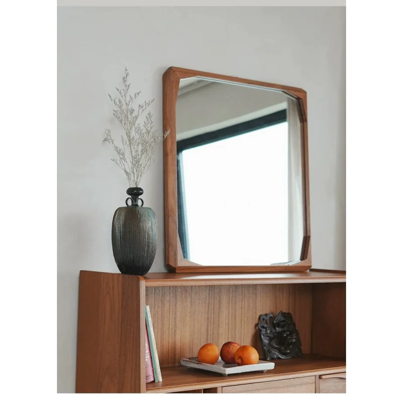 Burma teak antique-style solid wood wall-mount mirror bathroom square mirror solid wood makeup mirror entrance hall squaremirror