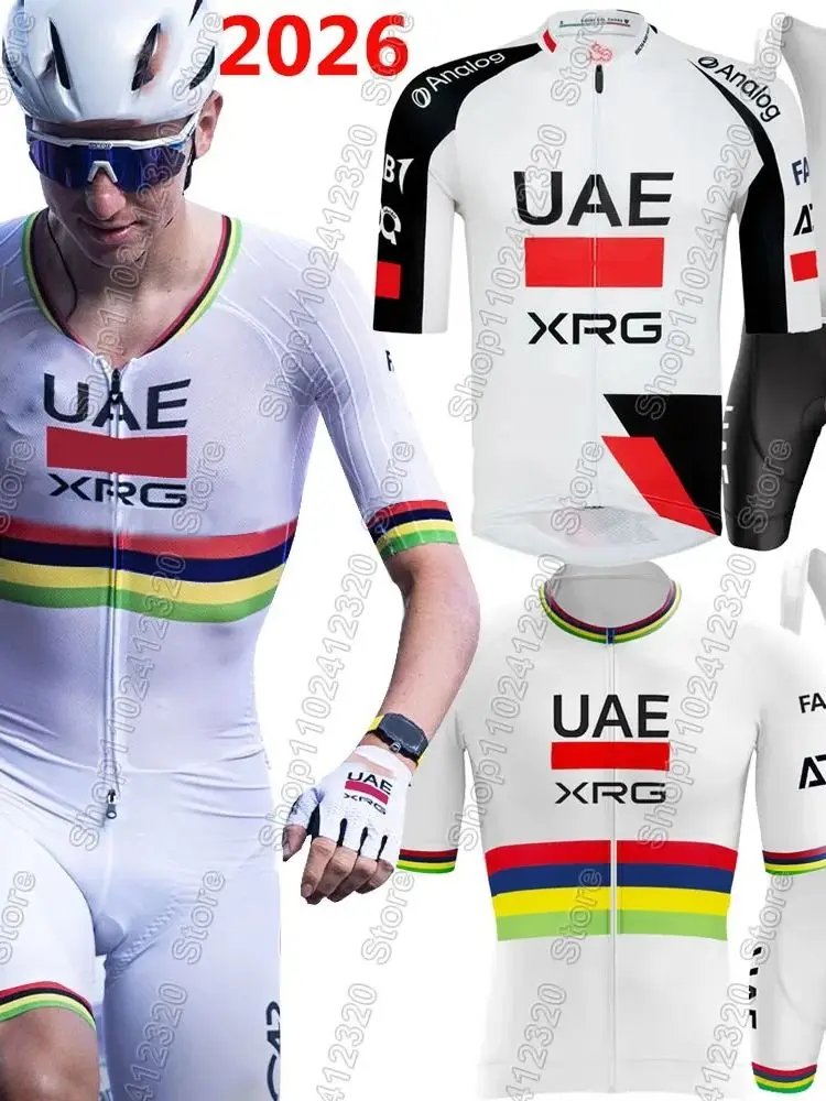 AliExpress NONE UAE Cycling Team 2026 Tadej Pogacar Jersey Set Men France Tour Clothing Road Bike Shirts Suit Bicycle Bib Shorts MTB Maillot