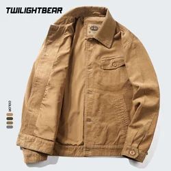 High Quality Men's Corduroy Jackets 4XL Oversized Outerwear Solid Retro Harajuku Casual Jacket Coat Men Clothing Coats