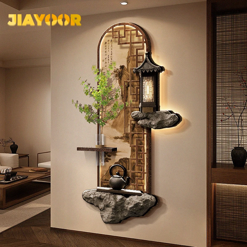 New Chinese Style Welcome Pine Decoration Painting Waterfall Landscape Wall Art Canvas Painting Light Luxury Home Decor Poster