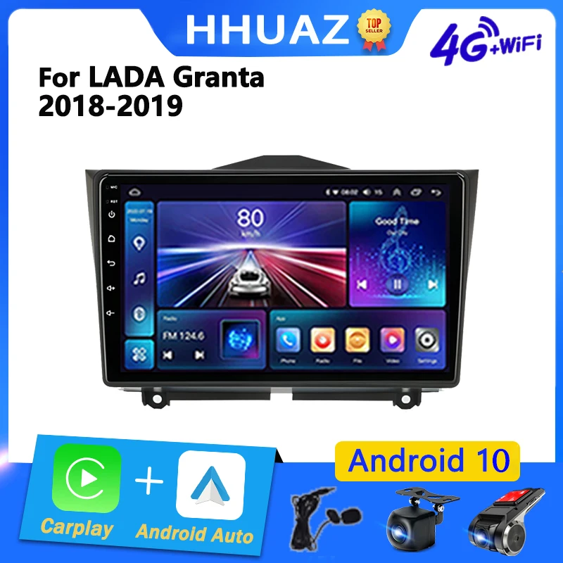 For LADA BA3 Granta Cross 2018 2019 2 Din Android 12 Carplay Car Radio GPS Navigation Multimedia Video Player Stereo DVD