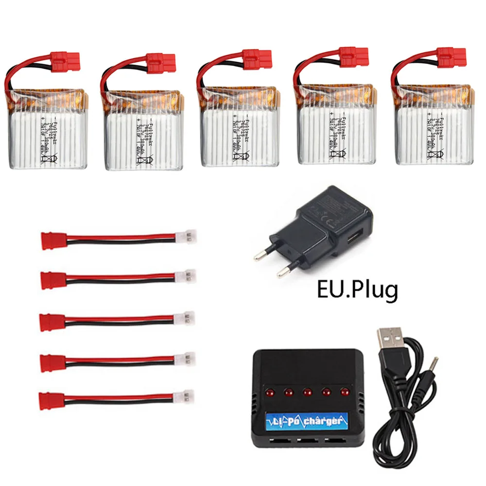 3.7V 380mah rechargeable Lipo battery with 5in1 charger for SYMA X21 X21W Battery quadcopter Quadcopter spare parts 3.7 V 762725