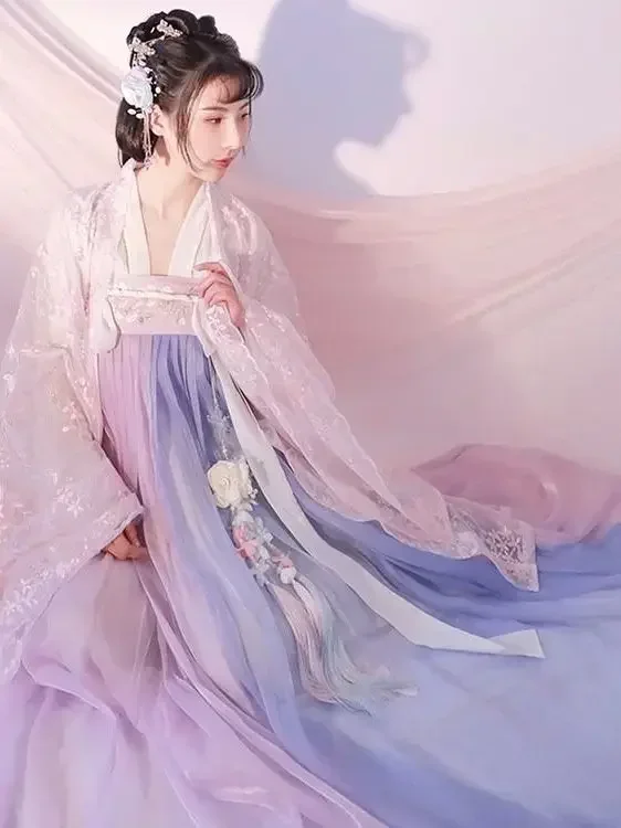 

2024 Original Hanfu Female Embroidery Fresh Chebula Skirt Han Elements A Complete Set Of New Models Spring SET Pink Color